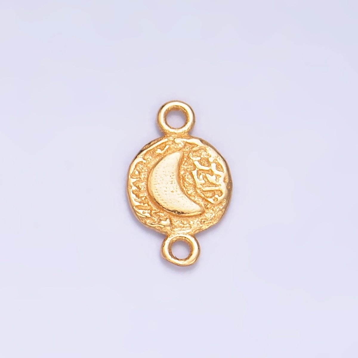 S925 Sterling Silver Celestial Moon Hammered Connector in Gold & Silver | SL - 588 - DLUXCA