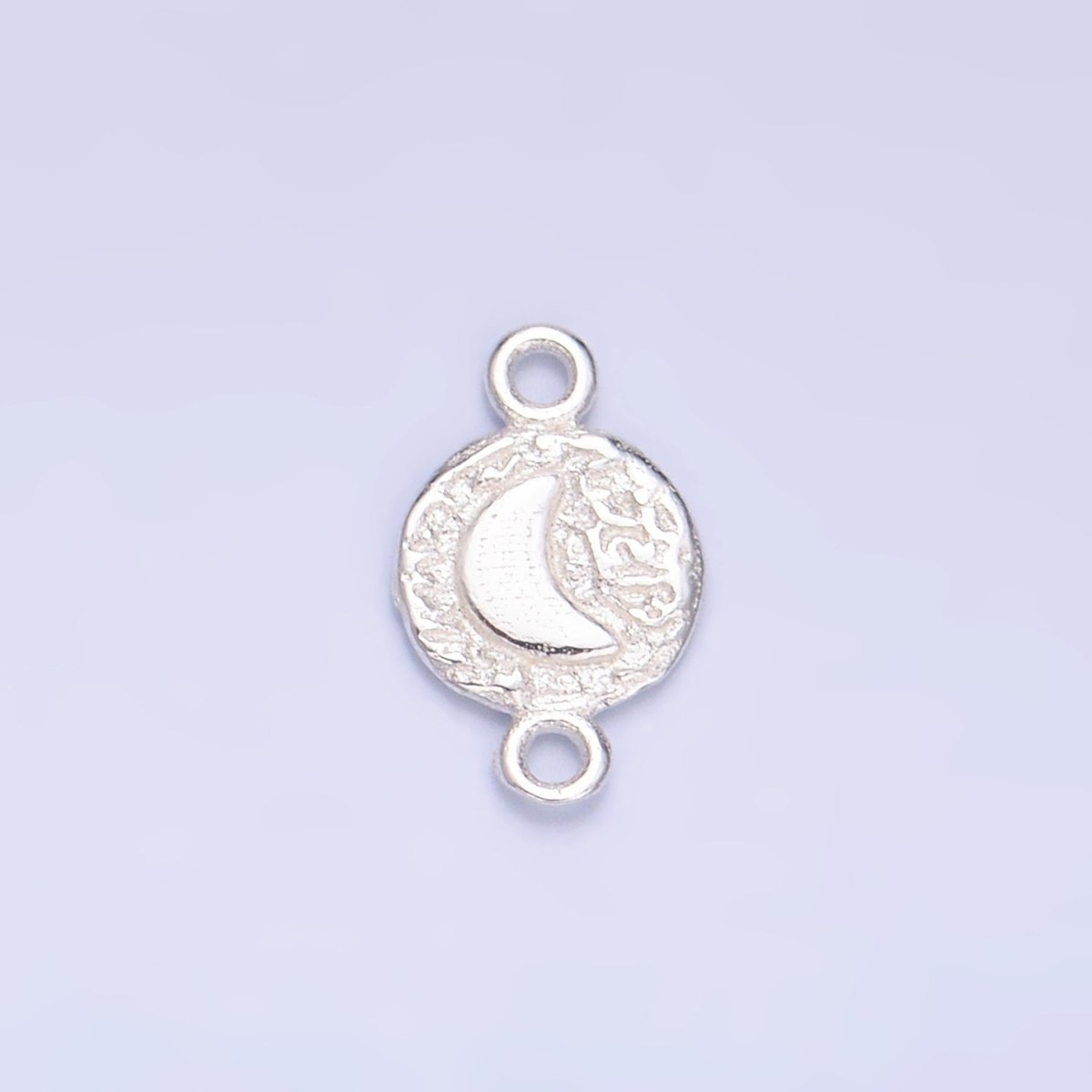 S925 Sterling Silver Celestial Moon Hammered Connector in Gold & Silver | SL - 588 - DLUXCA