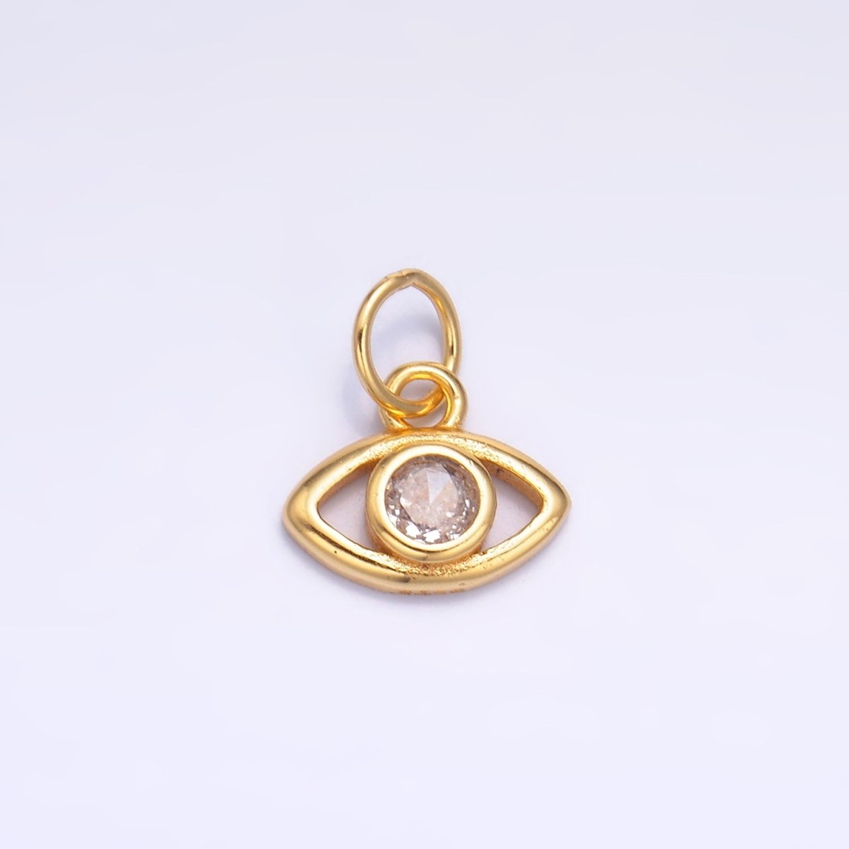 S925 Sterling Silver CZ Evil Eye Mini Charm in Gold & Silver | SL - 622 - DLUXCA