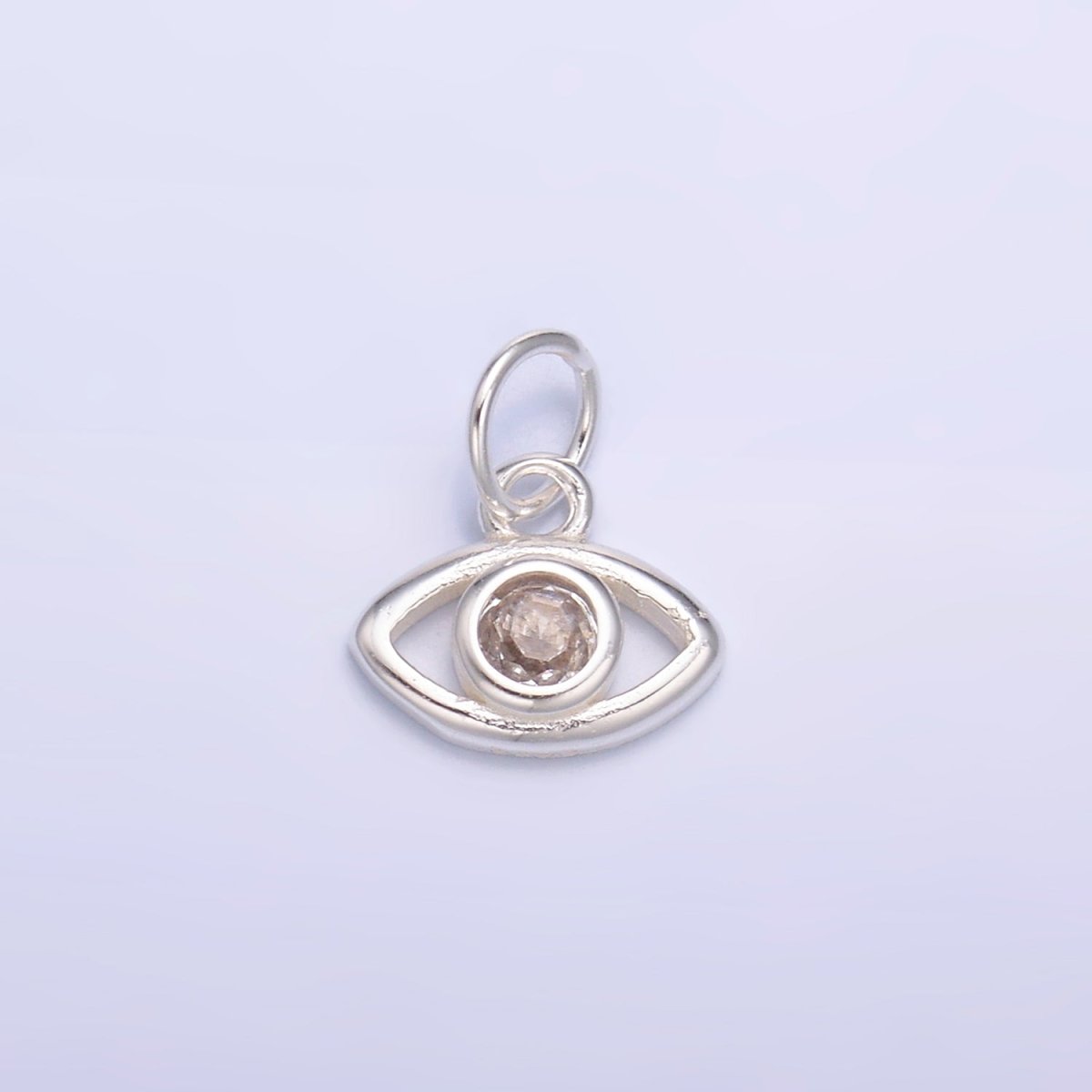 S925 Sterling Silver CZ Evil Eye Mini Charm in Gold & Silver | SL - 622 - DLUXCA