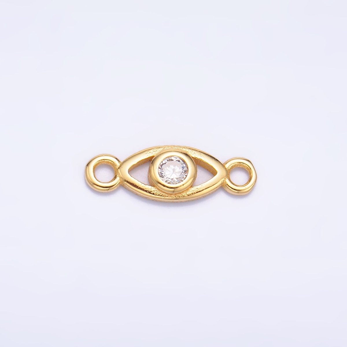 S925 Sterling Silver CZ Evil Eye Open Connector in Gold & Silver | SL - 610 - DLUXCA