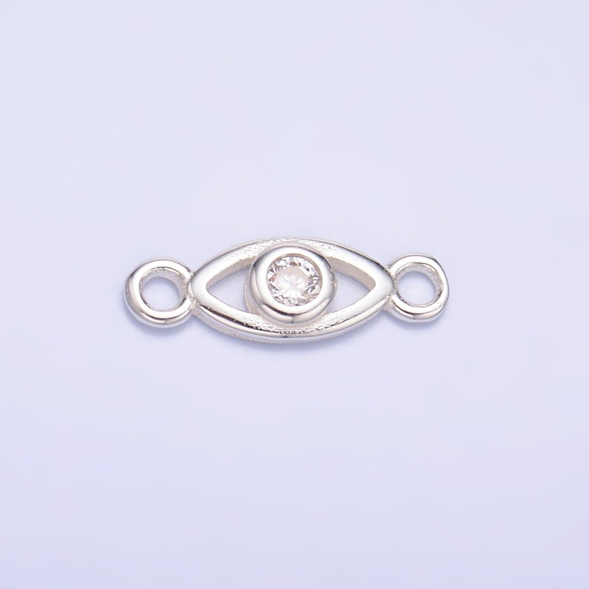 S925 Sterling Silver CZ Evil Eye Open Connector in Gold & Silver | SL - 610 - DLUXCA