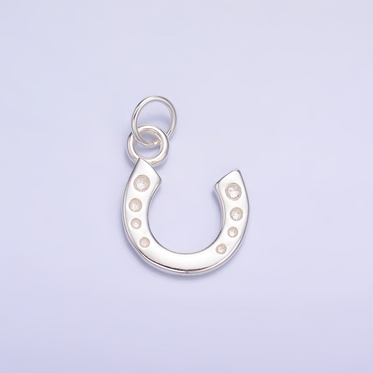 S925 Sterling Silver Dotted Horseshoe Charm in Gold & Silver | SL - 624 - DLUXCA