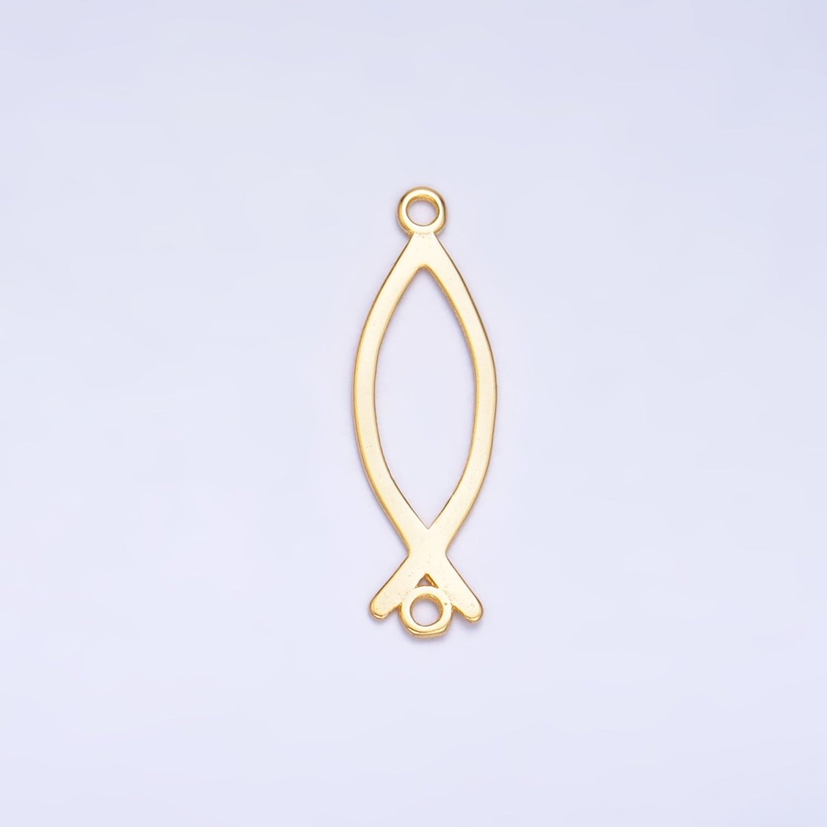 S925 Sterling Silver Fish Minimalist Connector in Gold & Silver | SL - 587 - DLUXCA
