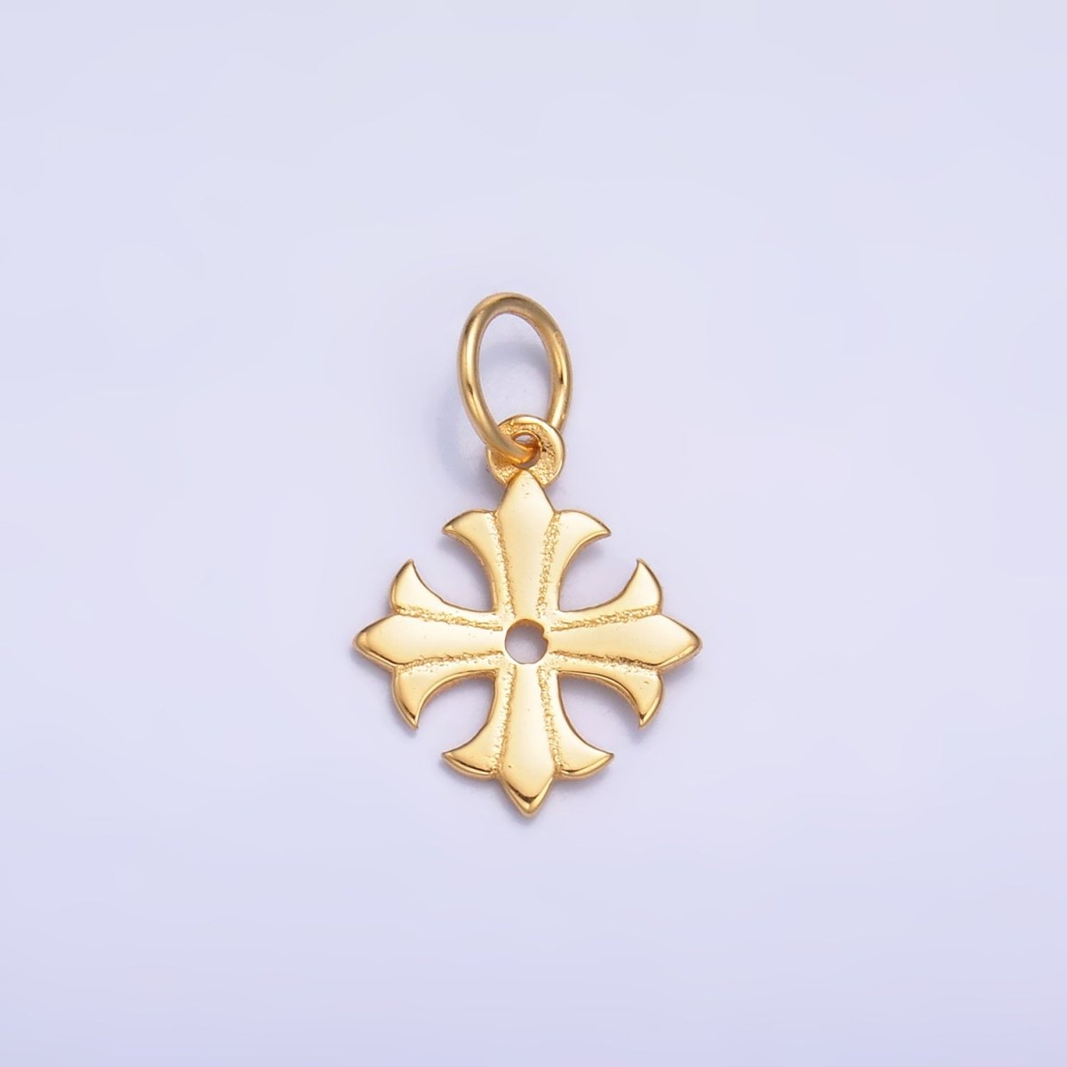 S925 Sterling Silver Fleur Religious Cross in Gold & Silver | SL - 623 - DLUXCA