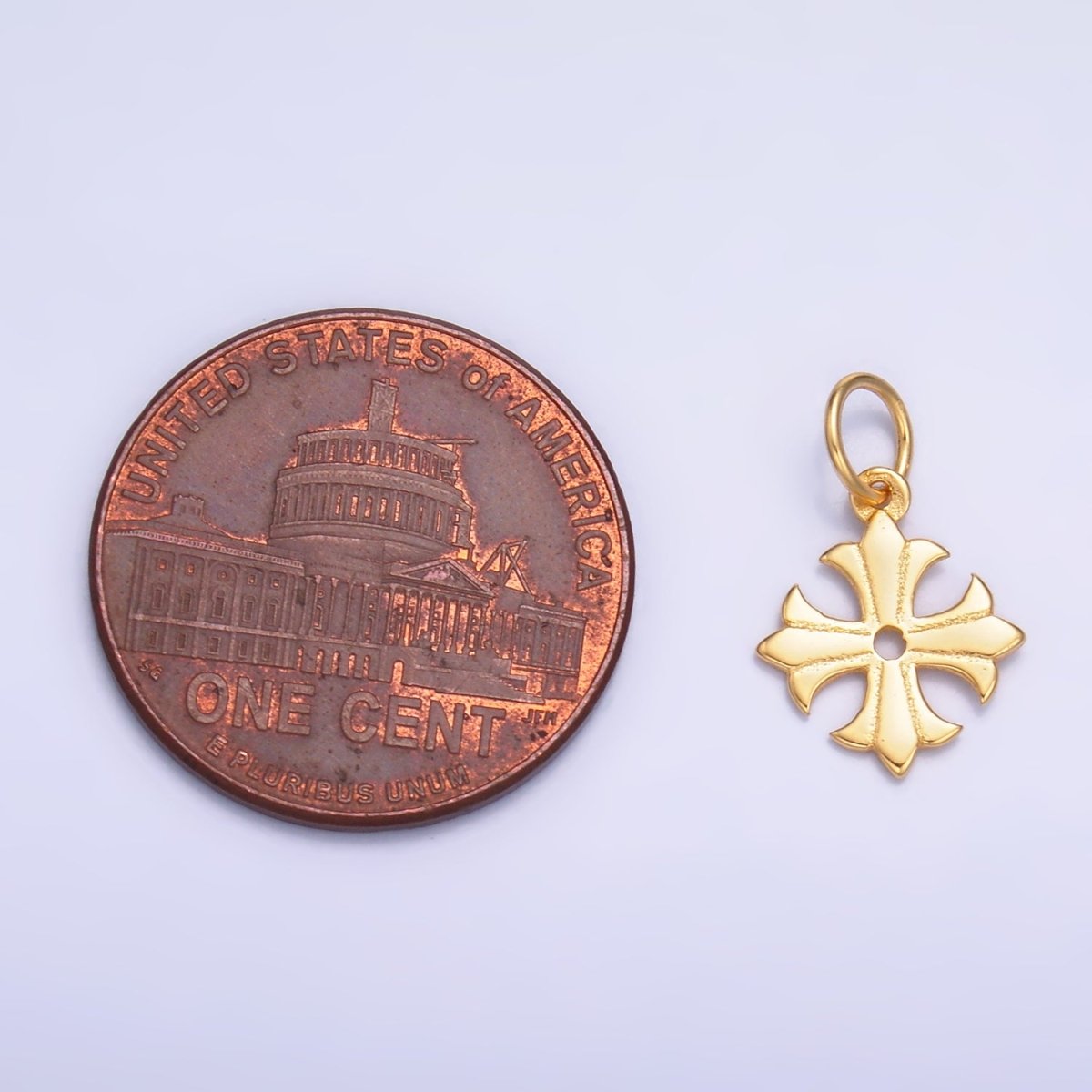 S925 Sterling Silver Fleur Religious Cross in Gold & Silver | SL - 623 - DLUXCA