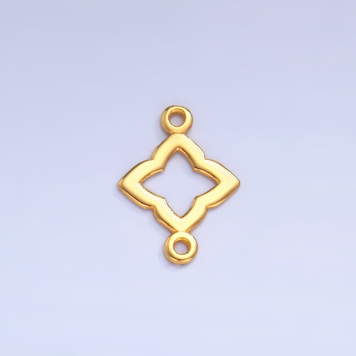 S925 Sterling Silver Floral Clover Flower Charm Connector in Gold & Silver | SL - 592 - DLUXCA