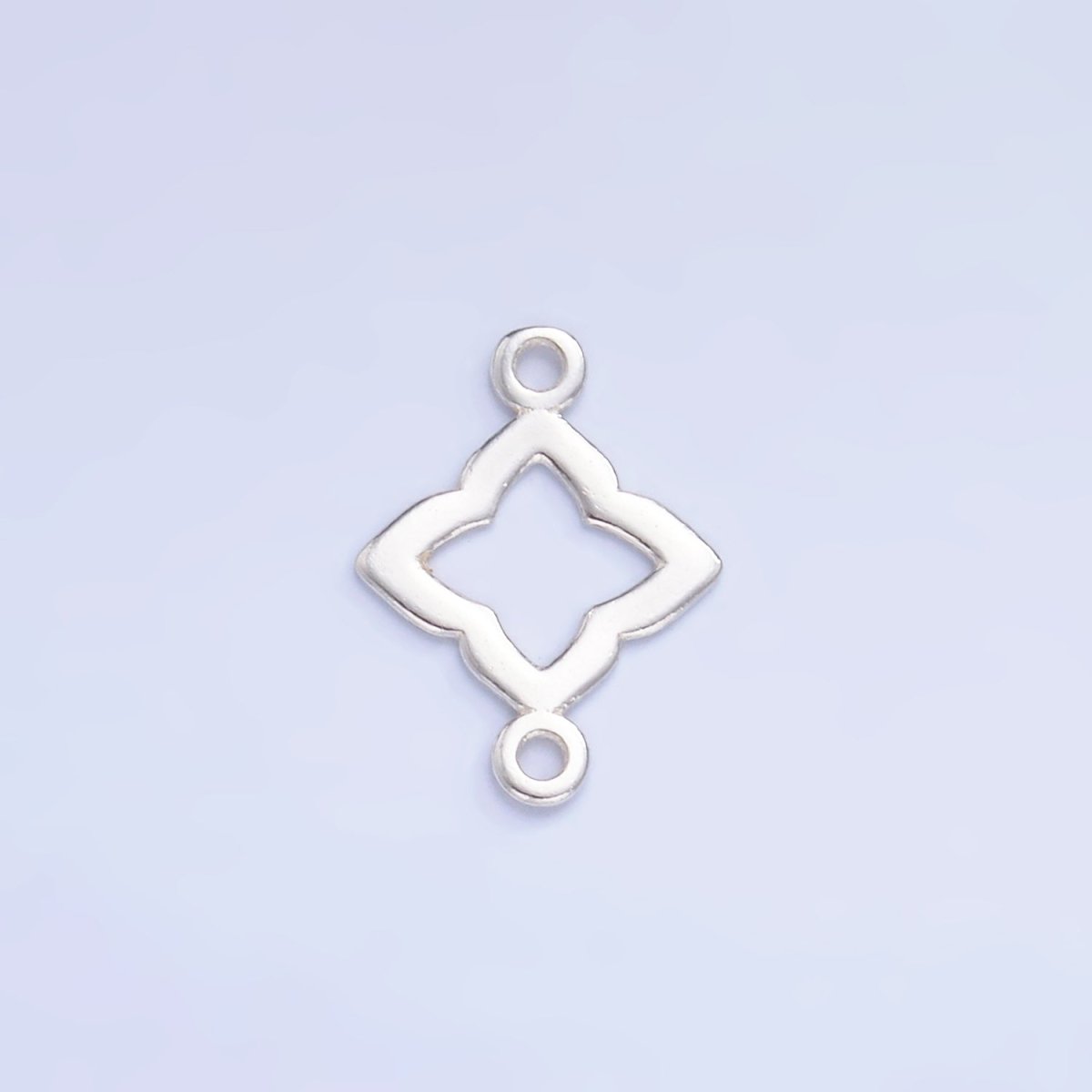 S925 Sterling Silver Floral Clover Flower Charm Connector in Gold & Silver | SL - 592 - DLUXCA