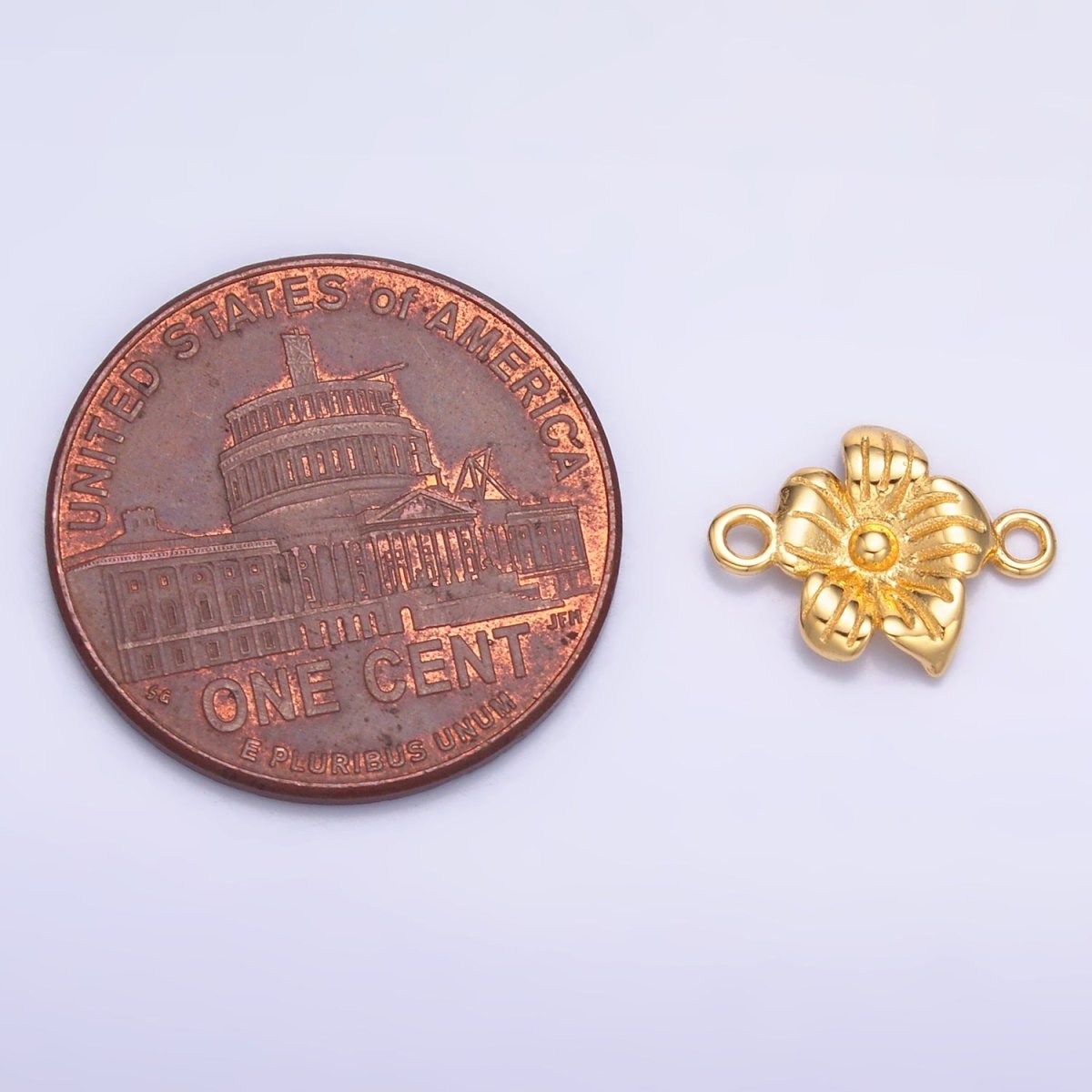 S925 Sterling Silver Flower Nature Connector in Gold & Silver | SL - 611 - DLUXCA