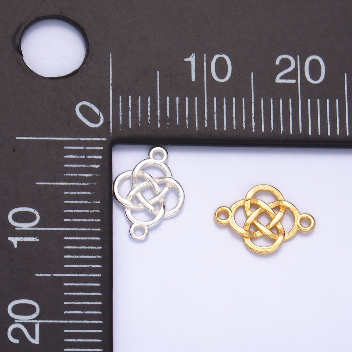 S925 Sterling Silver Geometric Filigree Flower Connector in Gold & Silver | SL - 569 - DLUXCA