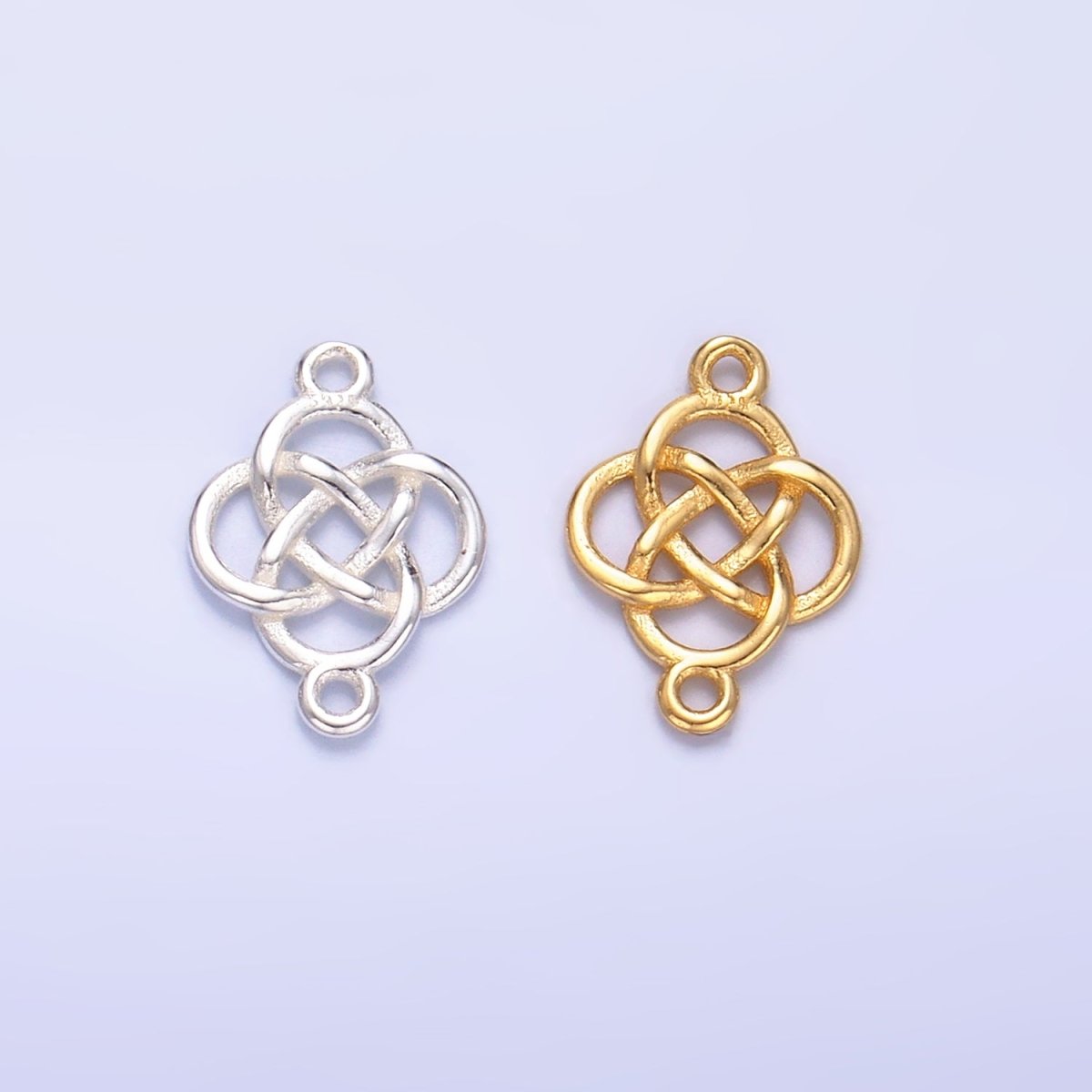 S925 Sterling Silver Geometric Filigree Flower Connector in Gold & Silver | SL - 569 - DLUXCA