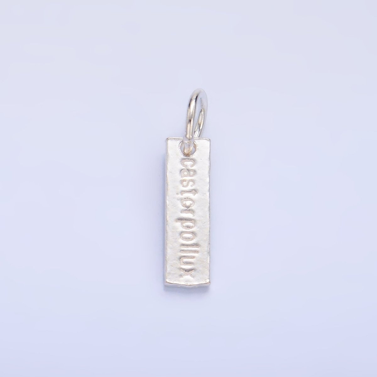 S925 Sterling Silver Greek Mythology Castor Pollux Script Tag Charm | SL - 537 - DLUXCA