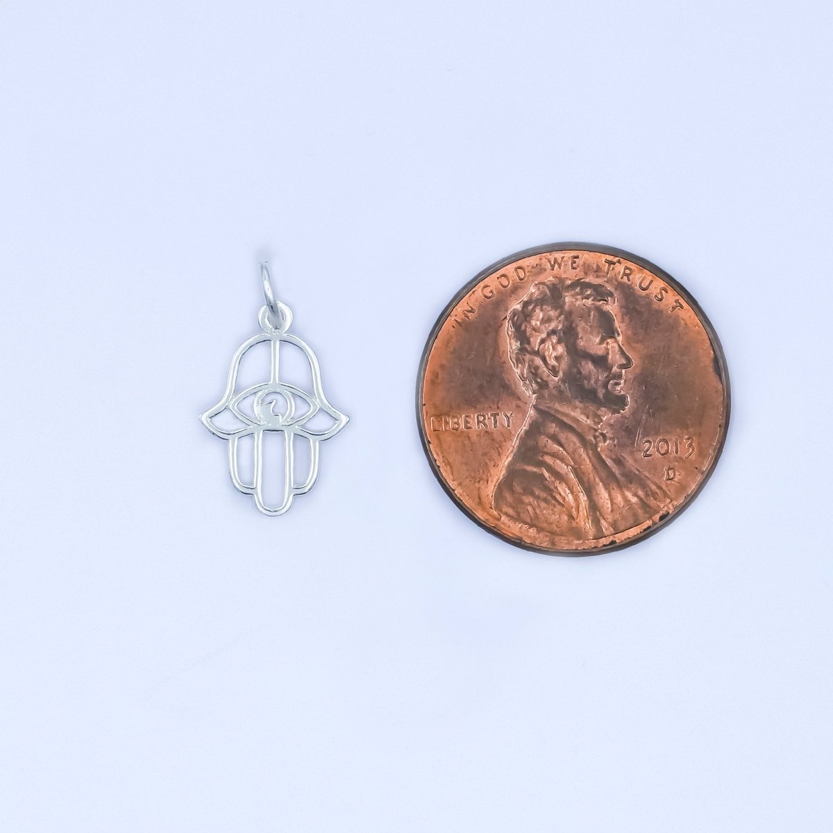 S925 Sterling Silver Hamsa Hand Charm in Gold & Silver | SL - 645 - DLUXCA