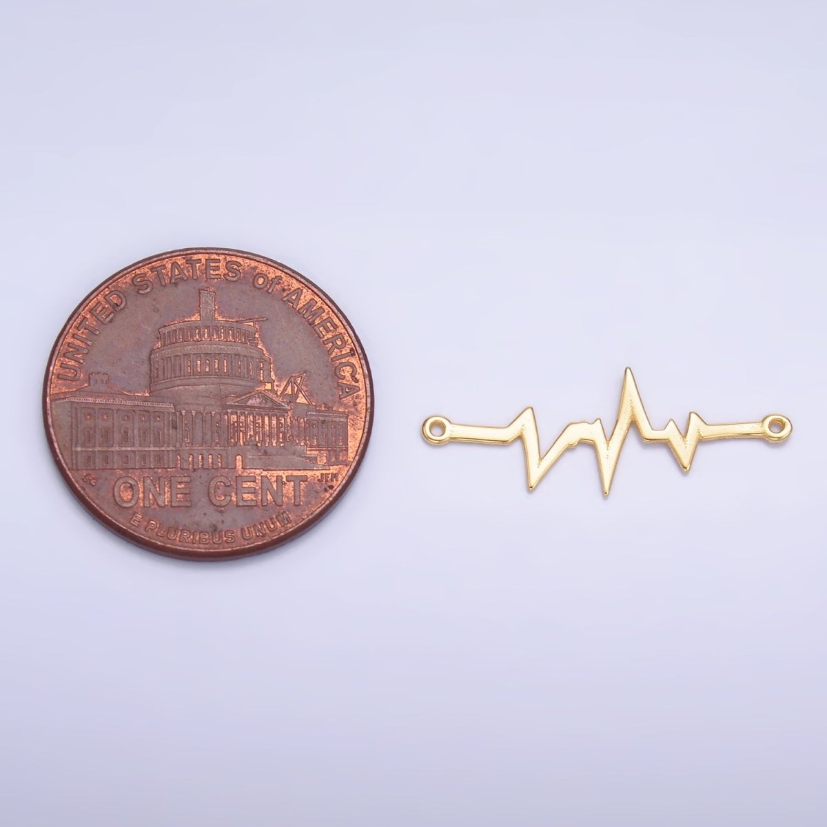 S925 Sterling Silver Heart Beat Minimalist Connector in Gold & Silver | SL - 615 - DLUXCA