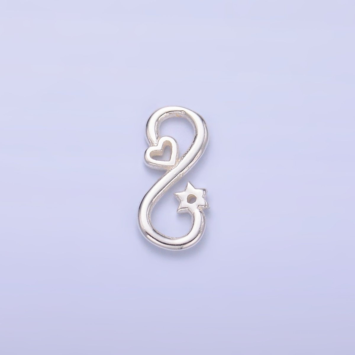 S925 Sterling Silver Heart Celestial Star Infinity Link Charm Connector in Gold & Silver | SL - 631 - DLUXCA