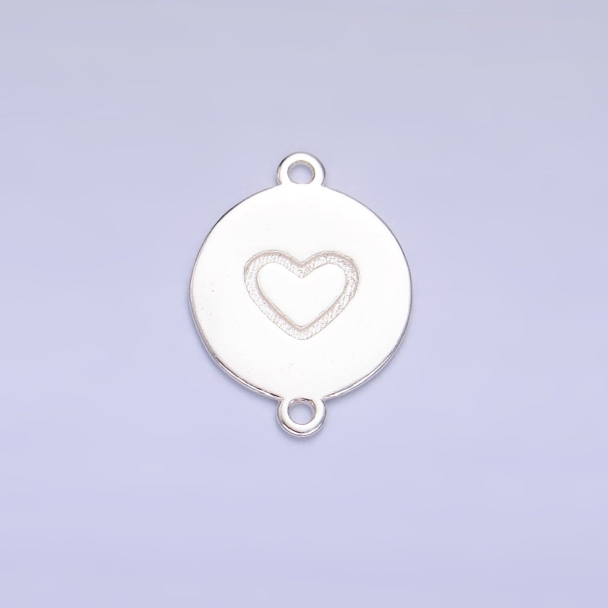 S925 Sterling Silver Heart Engraved Round Connector in Gold & Silver | SL - 586 - DLUXCA