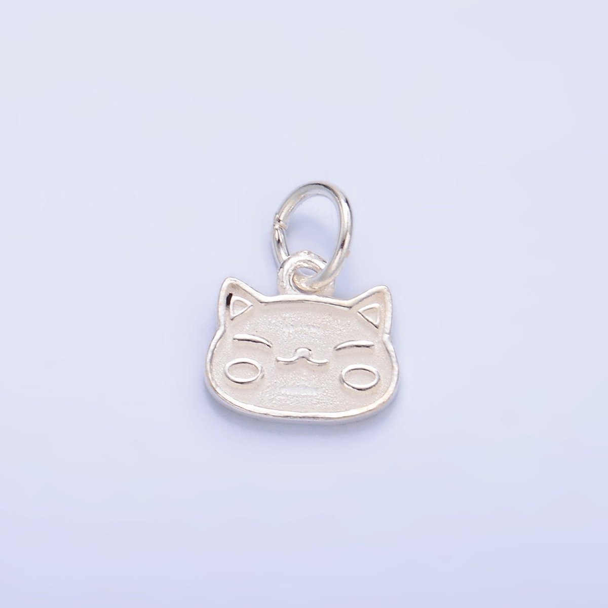 S925 Sterling Silver Kitten Cat Face Animal Charm | SL - 532 - DLUXCA