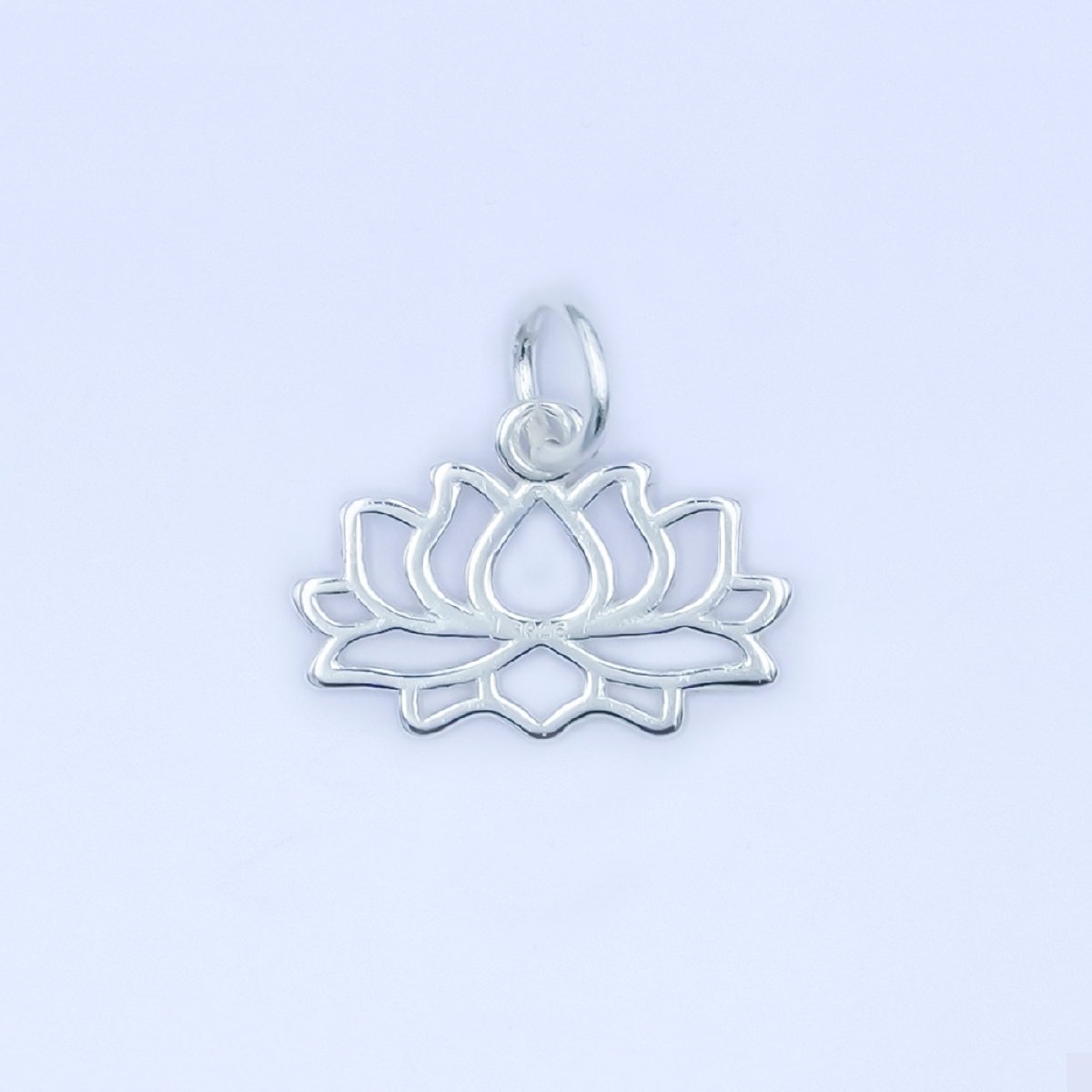 S925 Sterling Silver Lotus Flower Silhouette Charm in Gold & Silver | SL - 644 - DLUXCA