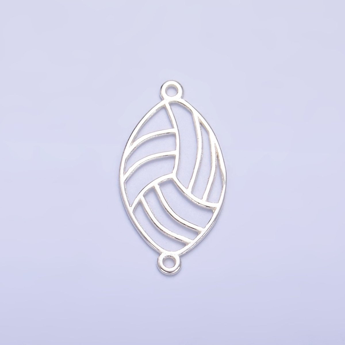 S925 Sterling Silver Minimalist Football Sports Connector in Gold & Silver | SL - 584 - DLUXCA