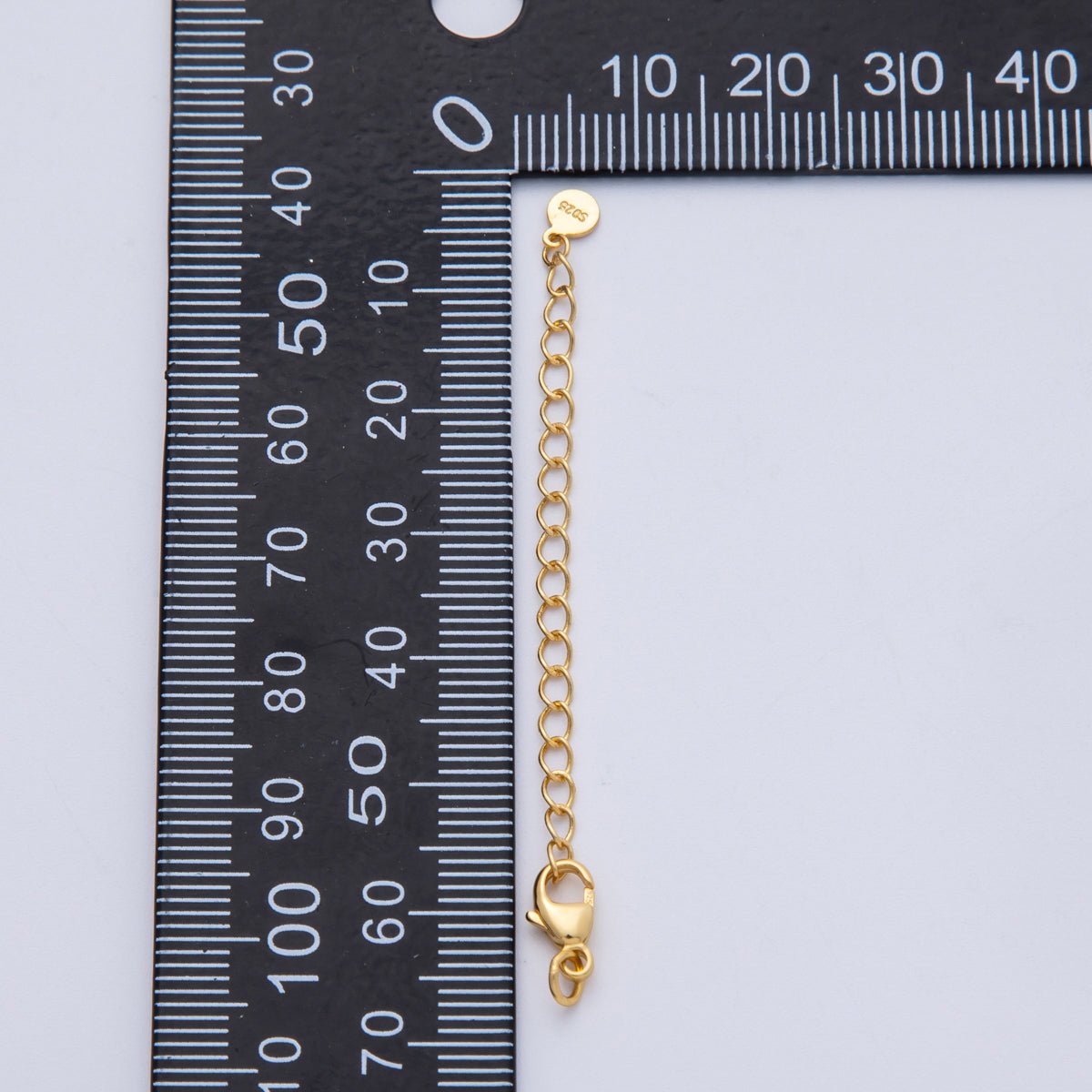 S925 Sterling Silver Minimalist Lobster Claw Clasp w. 3 Inch Extender Closure Findings | SL - 00713 - DLUXCA