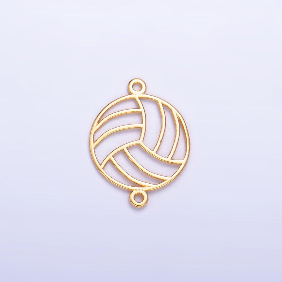 S925 Sterling Silver Minimalist Soccer Ball Sports Connector in Gold & Silver | SL - 585 - DLUXCA