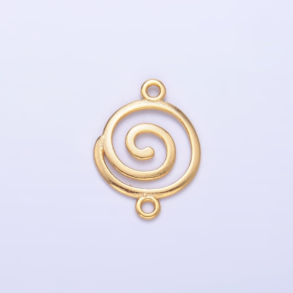S925 Sterling Silver Minimalist Spiral Charm Connector in Gold & Silver | SL - 593 - DLUXCA