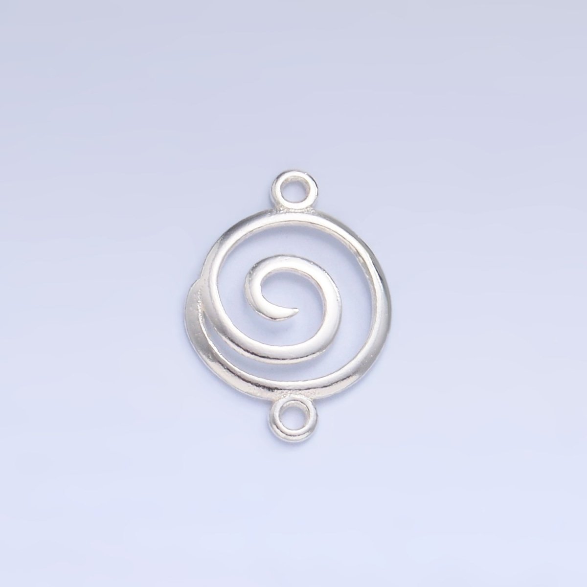 S925 Sterling Silver Minimalist Spiral Charm Connector in Gold & Silver | SL - 593 - DLUXCA