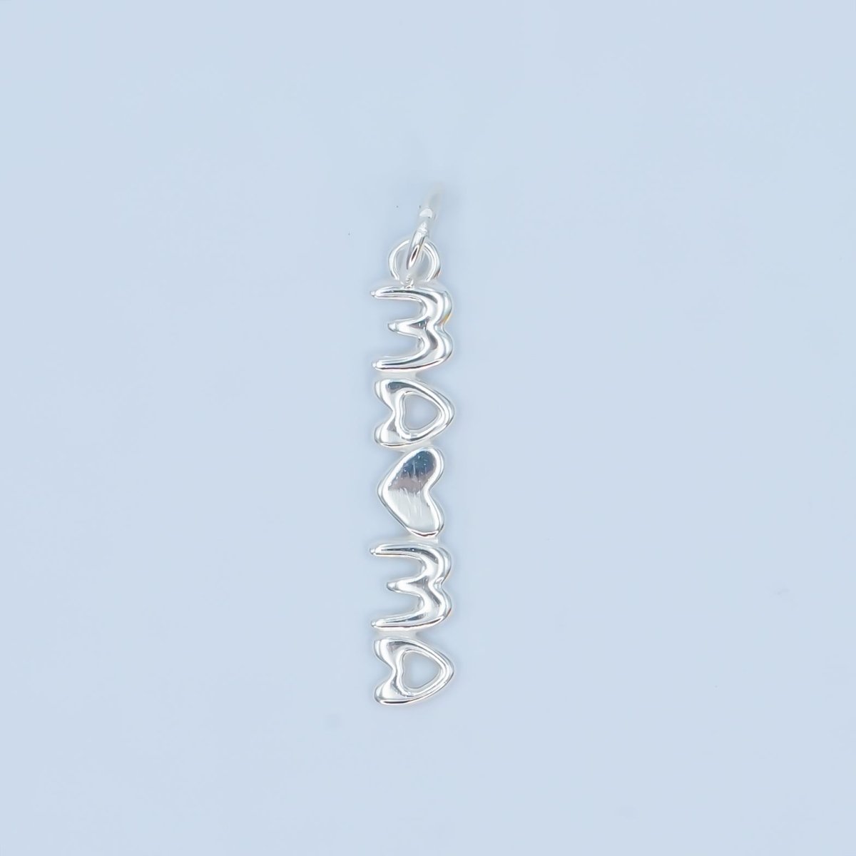 S925 Sterling Silver "MOM" "MAMA" Heart Script Letter Charm | SL - 639 SL - 640 - DLUXCA