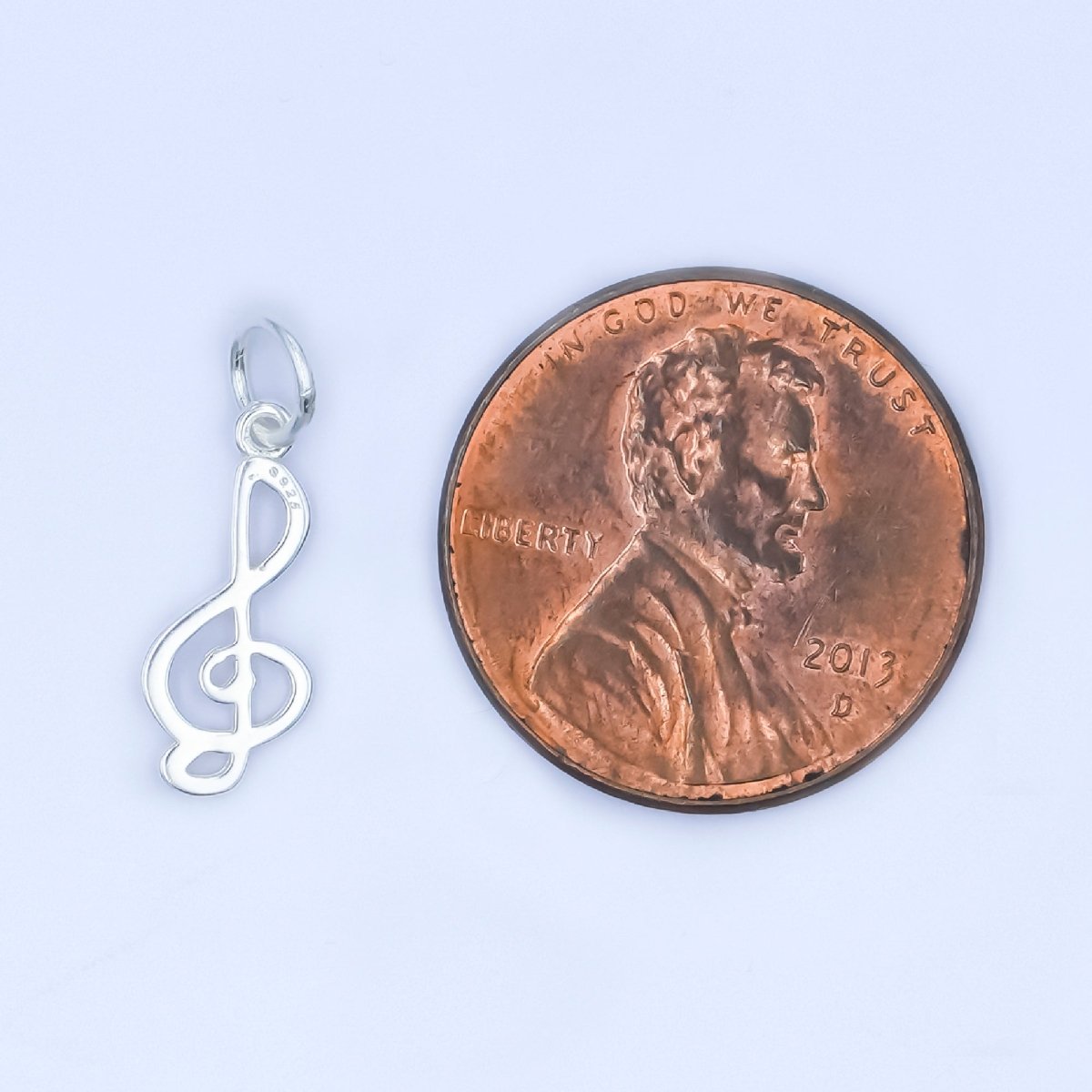 S925 Sterling Silver Musical Note Treble Clef Charm in Gold & Silver | SL - 646 - DLUXCA