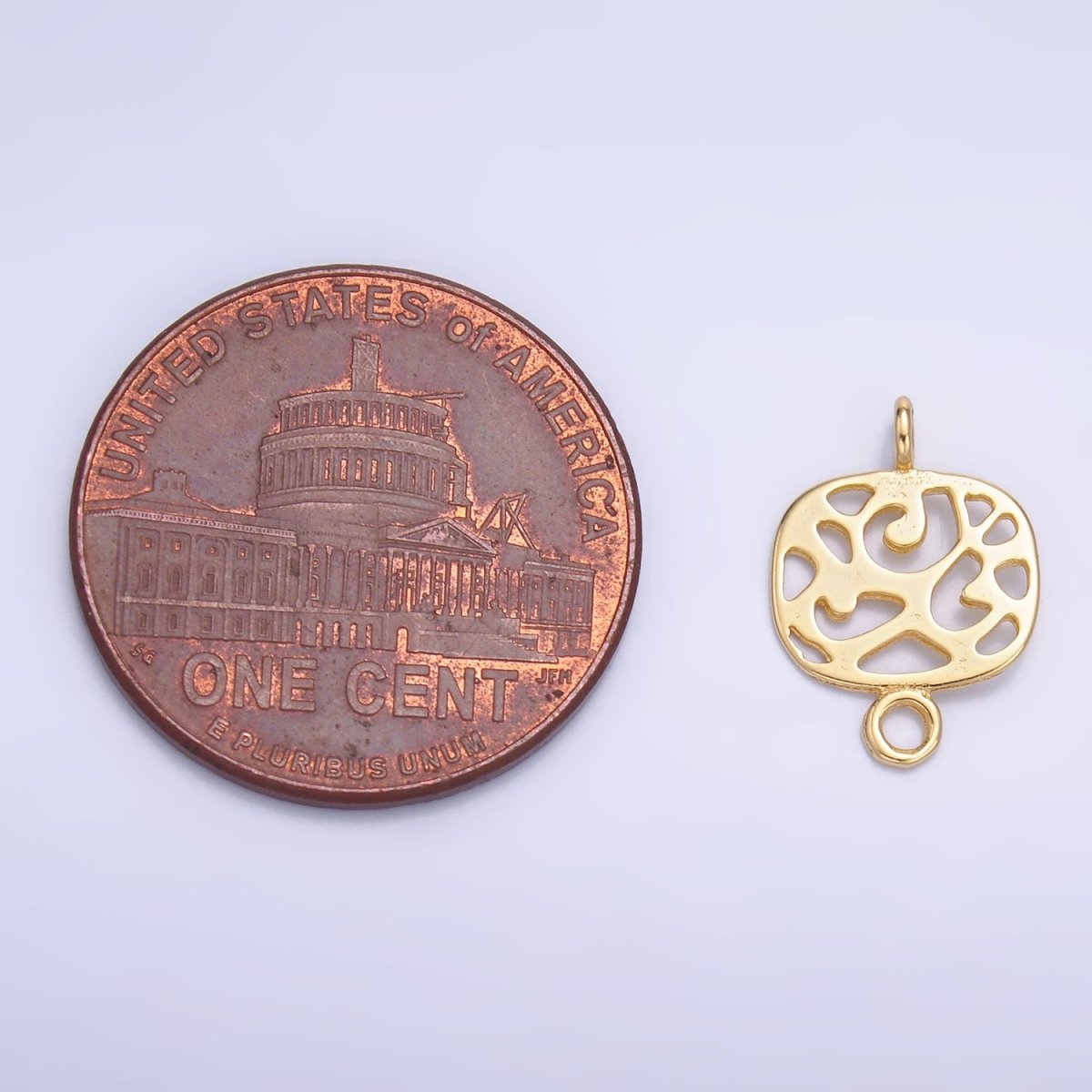 S925 Sterling Silver Open Abstract Geometric Square Connector in Gold & Silver | SL - 618 - DLUXCA