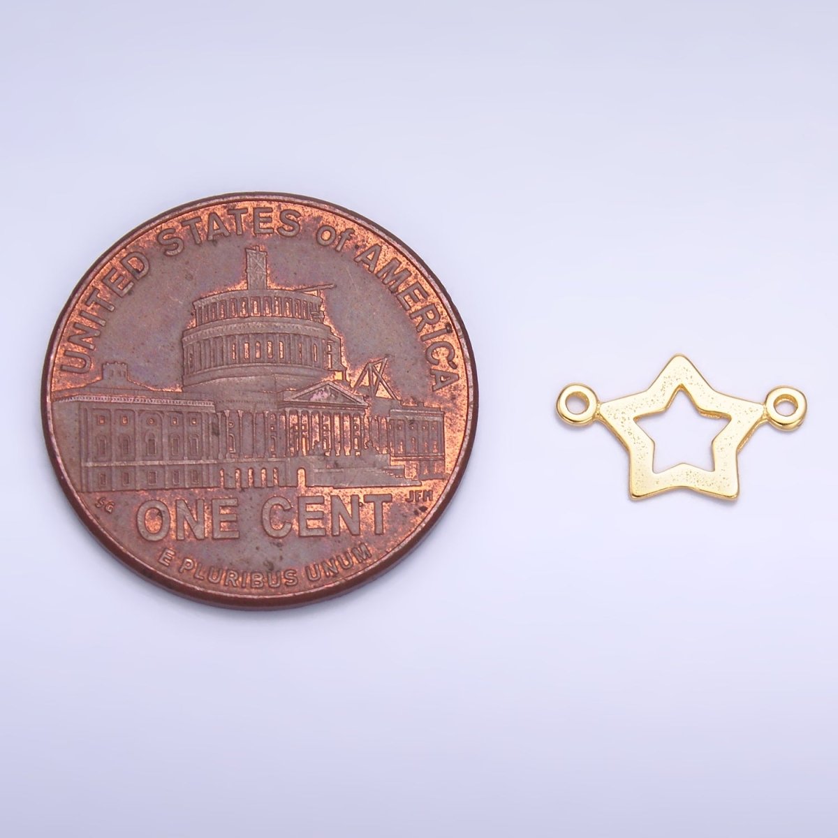 S925 Sterling Silver Open Celestial North Star Connector in Gold & Silver | SL - 621 - DLUXCA