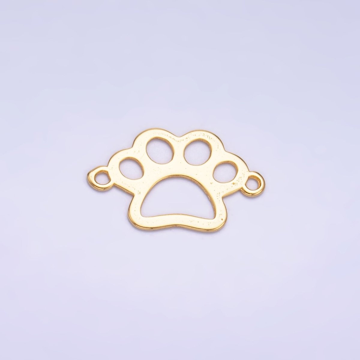 S925 Sterling Silver Open Pet Paw Print Connector in Gold & Silver | SL - 616 - DLUXCA