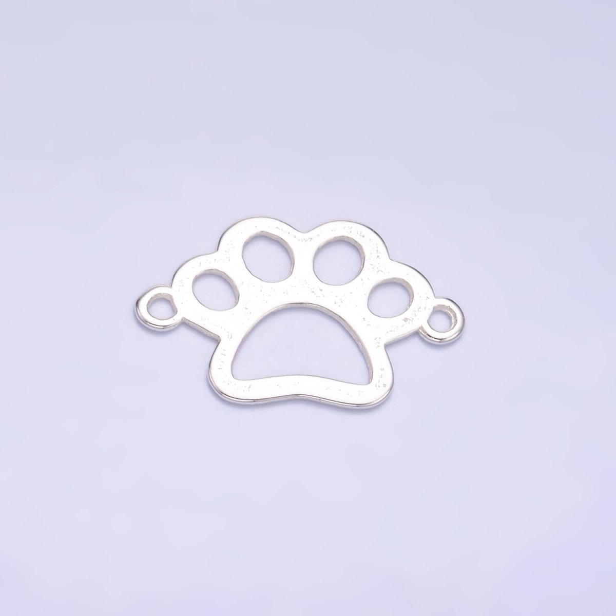 S925 Sterling Silver Open Pet Paw Print Connector in Gold & Silver | SL - 616 - DLUXCA