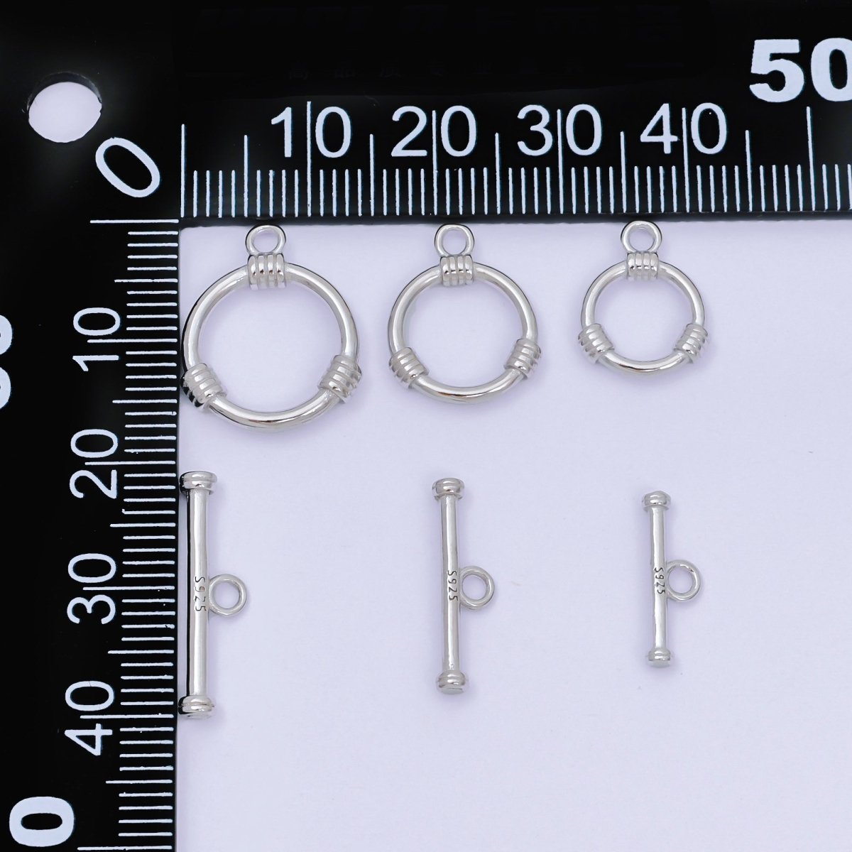 S925 Sterling Silver OT Clasp Classic Dainty Toggle Clasps Closure Finding | SL - 675 - SL - 677 - DLUXCA