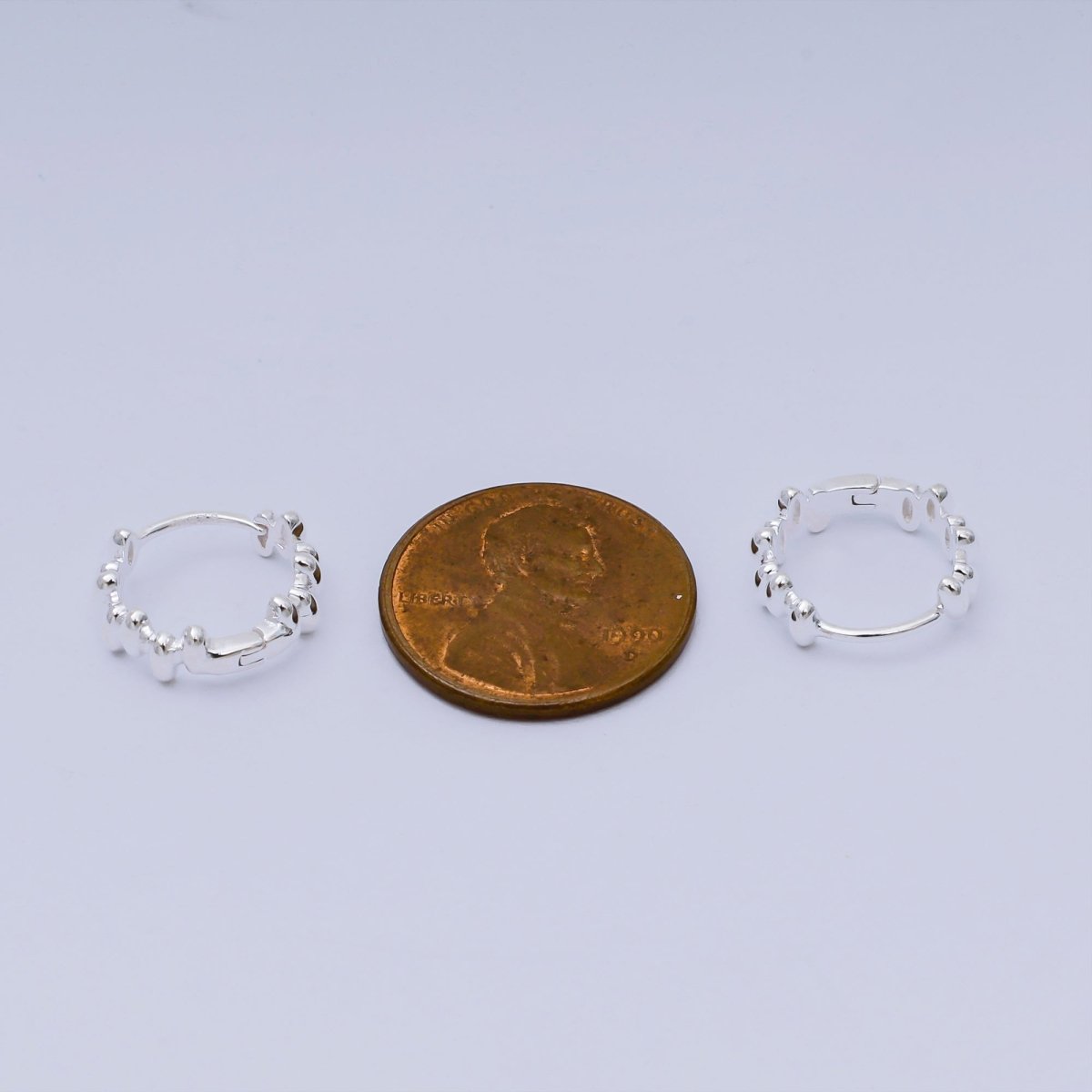 S925 Sterling Silver Oval Geometric Lined Textured Hinged Huggie Hoop Earrings | SL - 658 - DLUXCA