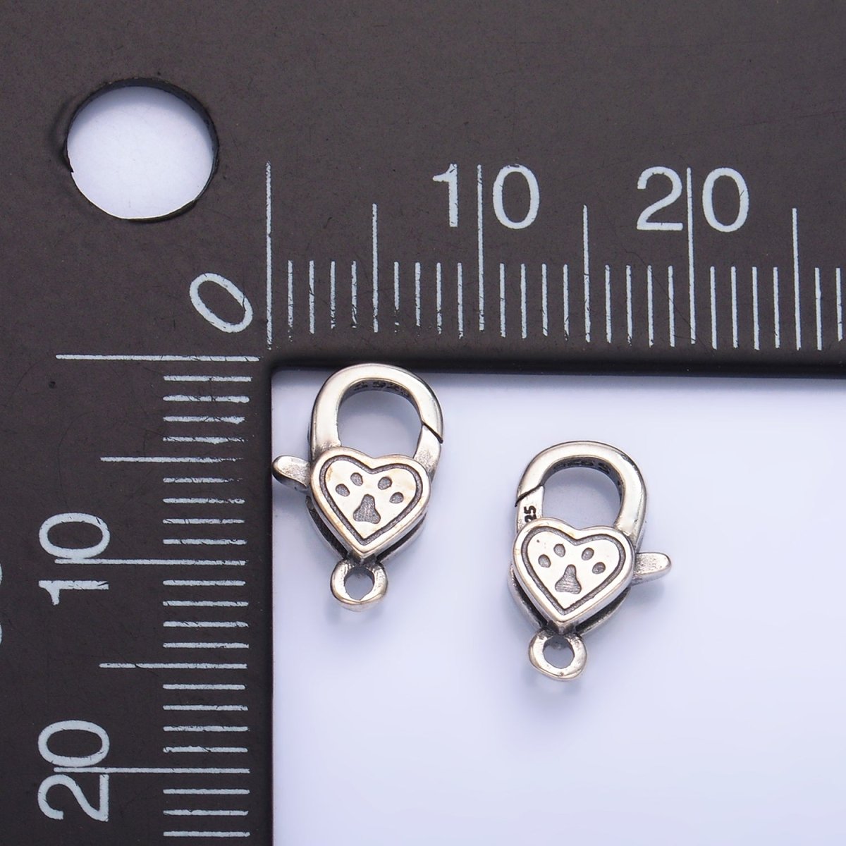 S925 Sterling Silver Paw Print Lobster Claw Clasps Closure Findings | SL - 544 - DLUXCA