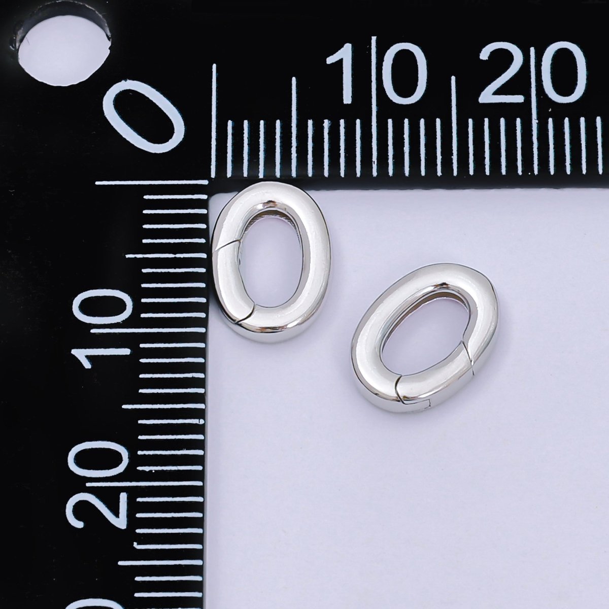 S925 Sterling Silver Push Gate Oval Clasp Charm Holder Supply | SL - 674 - DLUXCA