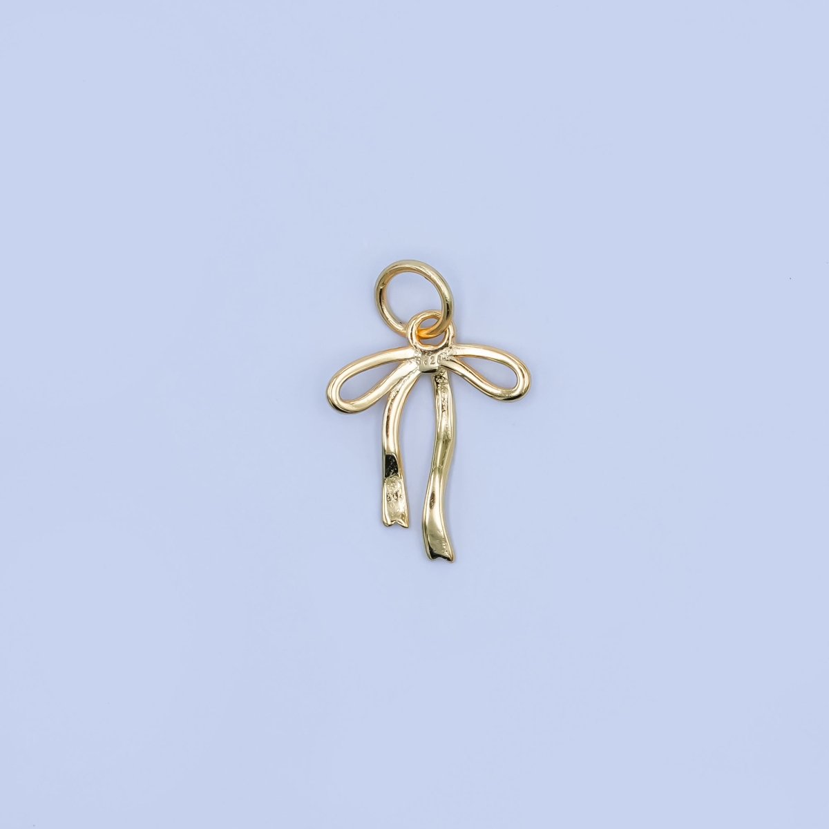 S925 Sterling Silver Ribbon Bow Charm in Gold & Silver | SL - 643 - DLUXCA