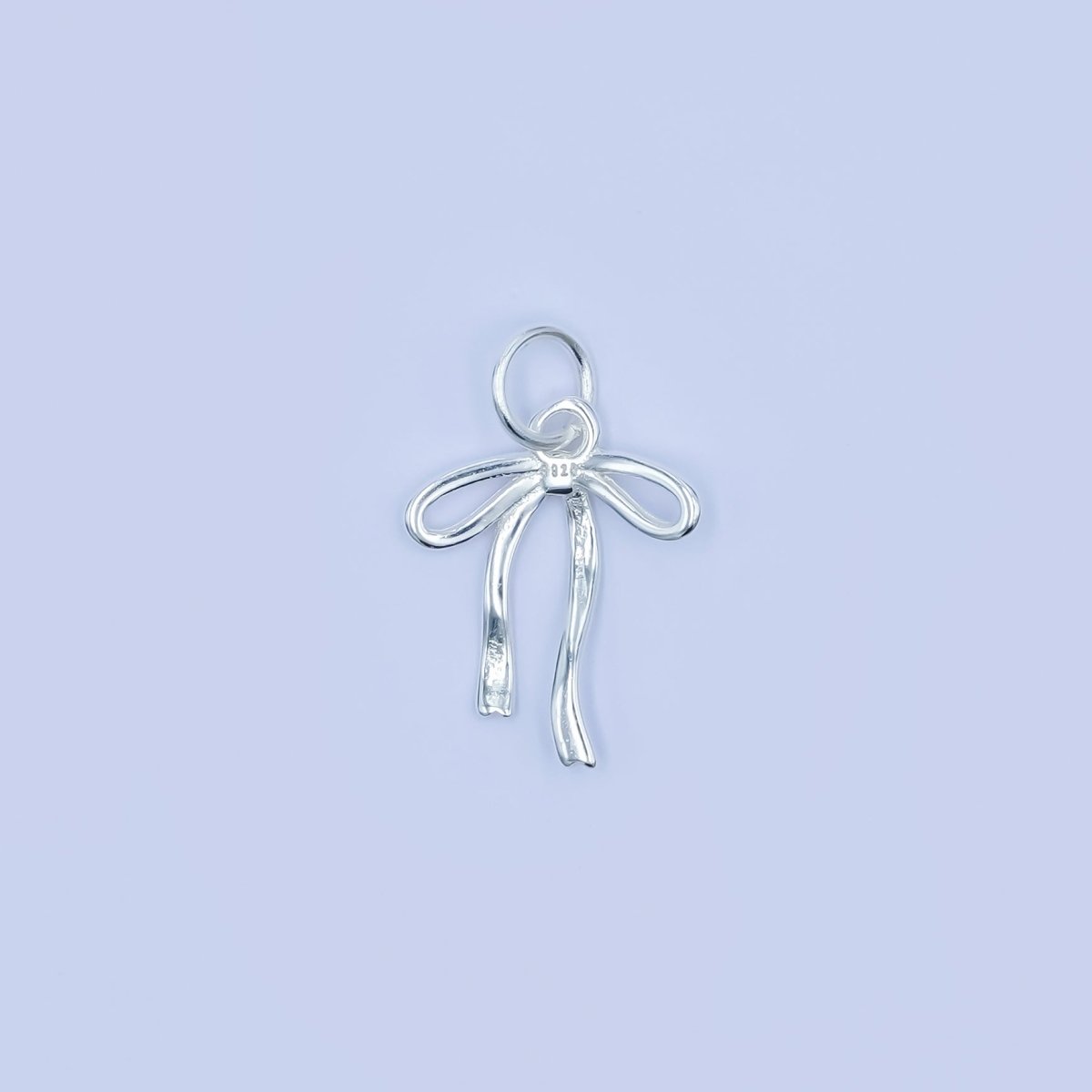 S925 Sterling Silver Ribbon Bow Charm in Gold & Silver | SL - 643 - DLUXCA