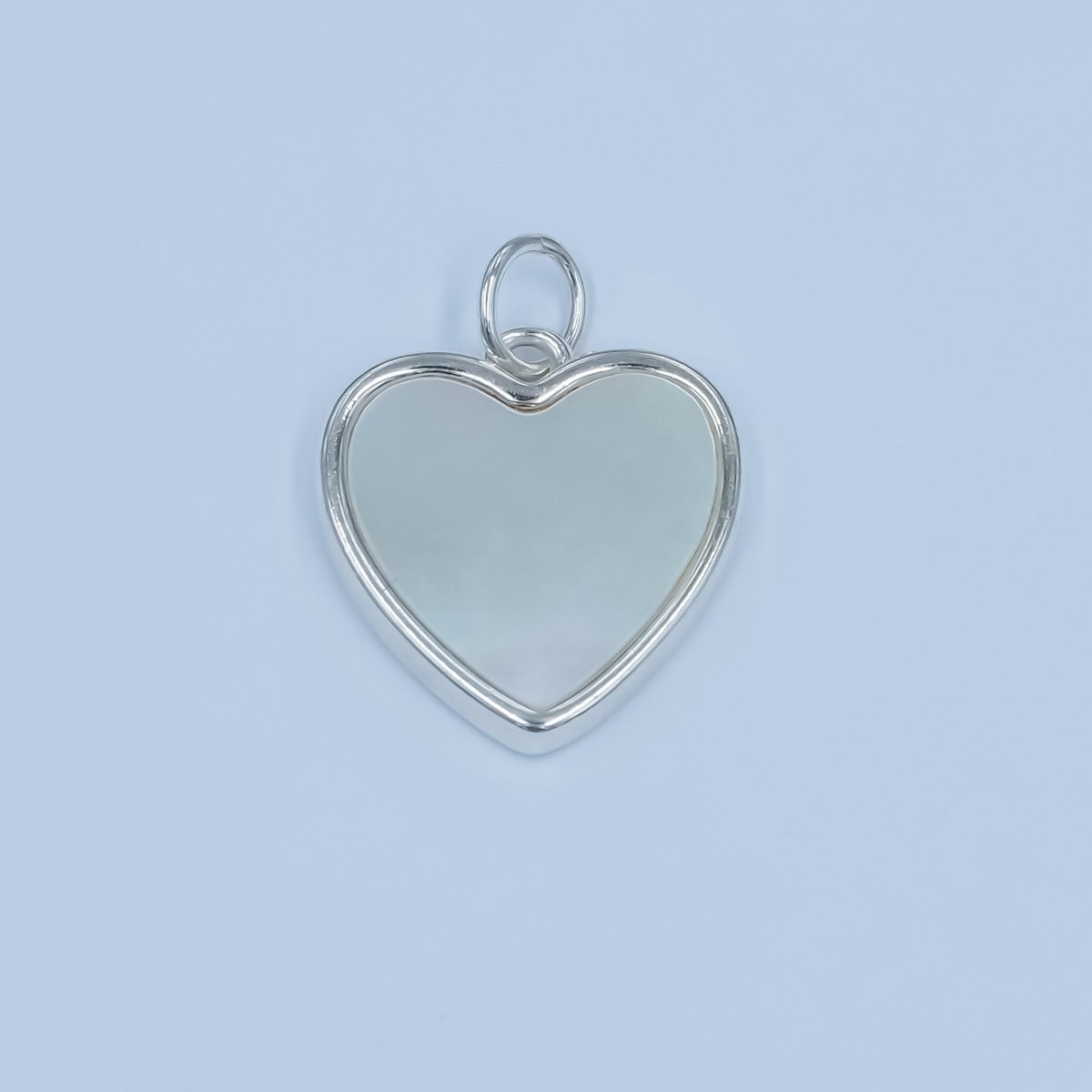 S925 Sterling Silver Shell Pearl Heart Mini Charm | SL - 641 - DLUXCA