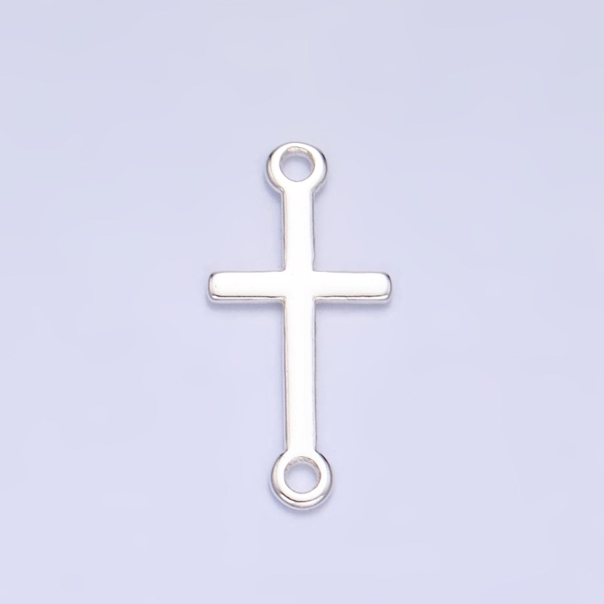 S925 Sterling Silver Sideway Cross Minimalist Connector in Gold & Silver | SL - 589 - DLUXCA