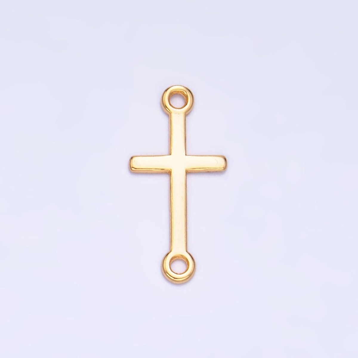 S925 Sterling Silver Sideway Cross Minimalist Connector in Gold & Silver | SL - 589 - DLUXCA