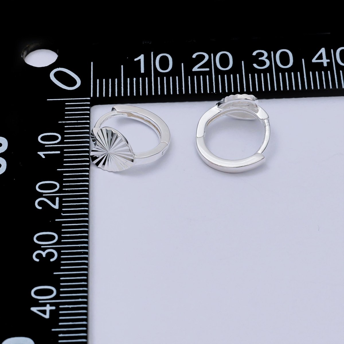 S925 Sterling Silver Spark Heart Lover Shape Hinged Hoop Earrings | SL - 662 - DLUXCA