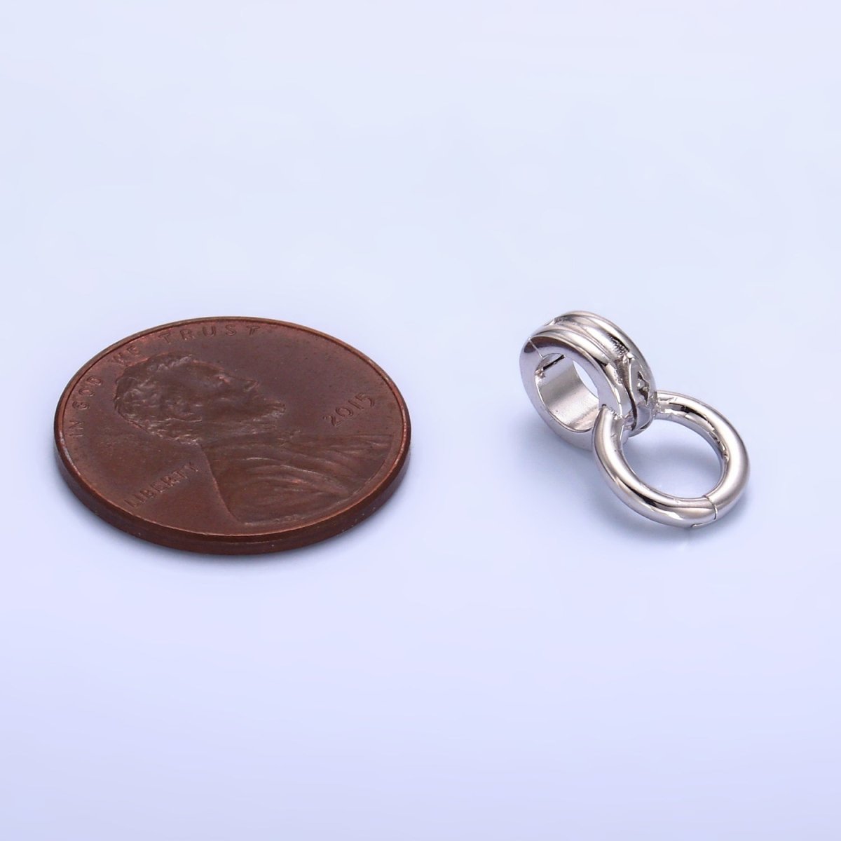 S925 Sterling Silver Triple Ribbed Circular 8 Geometric Enhancers Finding | SL - 540 - DLUXCA