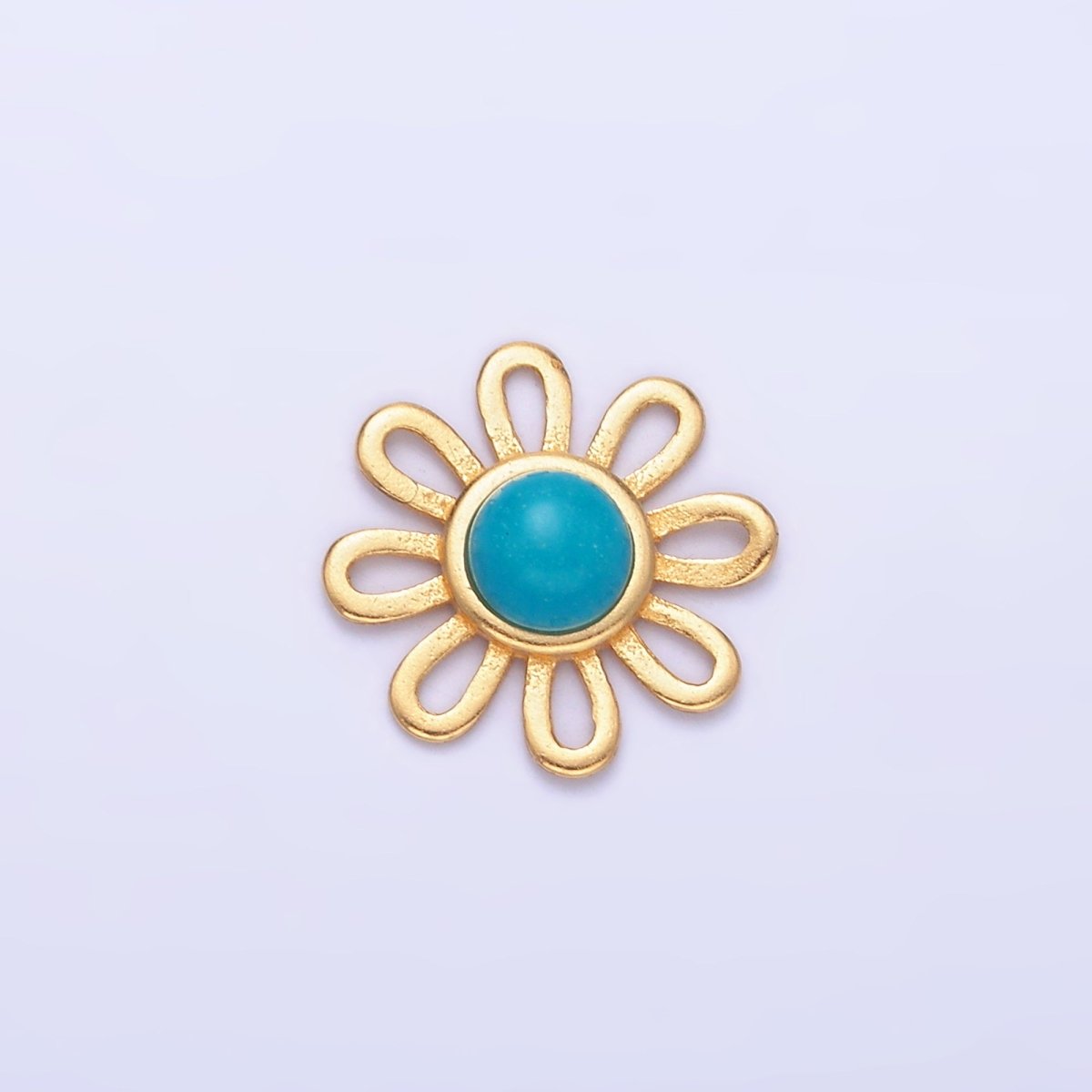 S925 Sterling Silver Turquoise Sunflower Connector in Gold & Silver | SL - 628 - DLUXCA