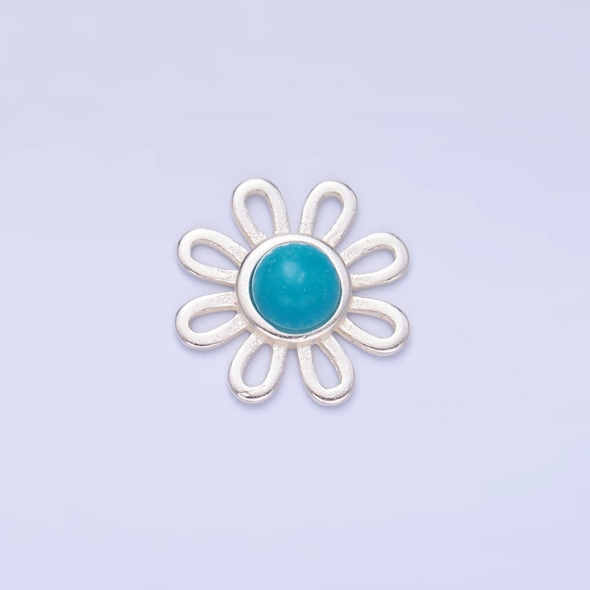 S925 Sterling Silver Turquoise Sunflower Connector in Gold & Silver | SL - 628 - DLUXCA