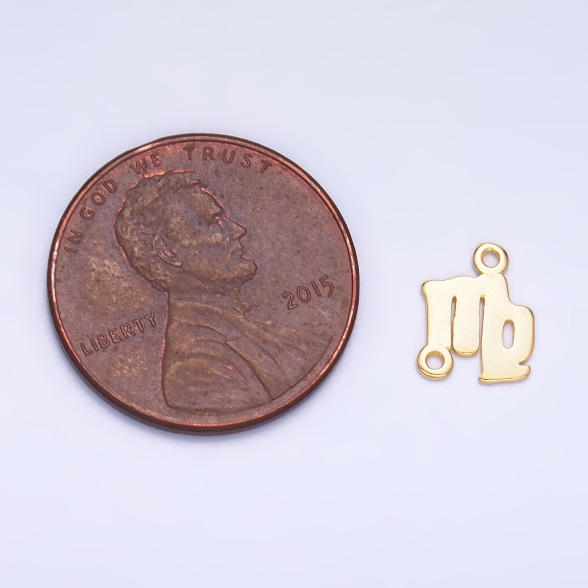 S925 Sterling Silver Virgo Zodiac Symbol Minimalist Connector in Gold & Silver | SL - 590 - DLUXCA