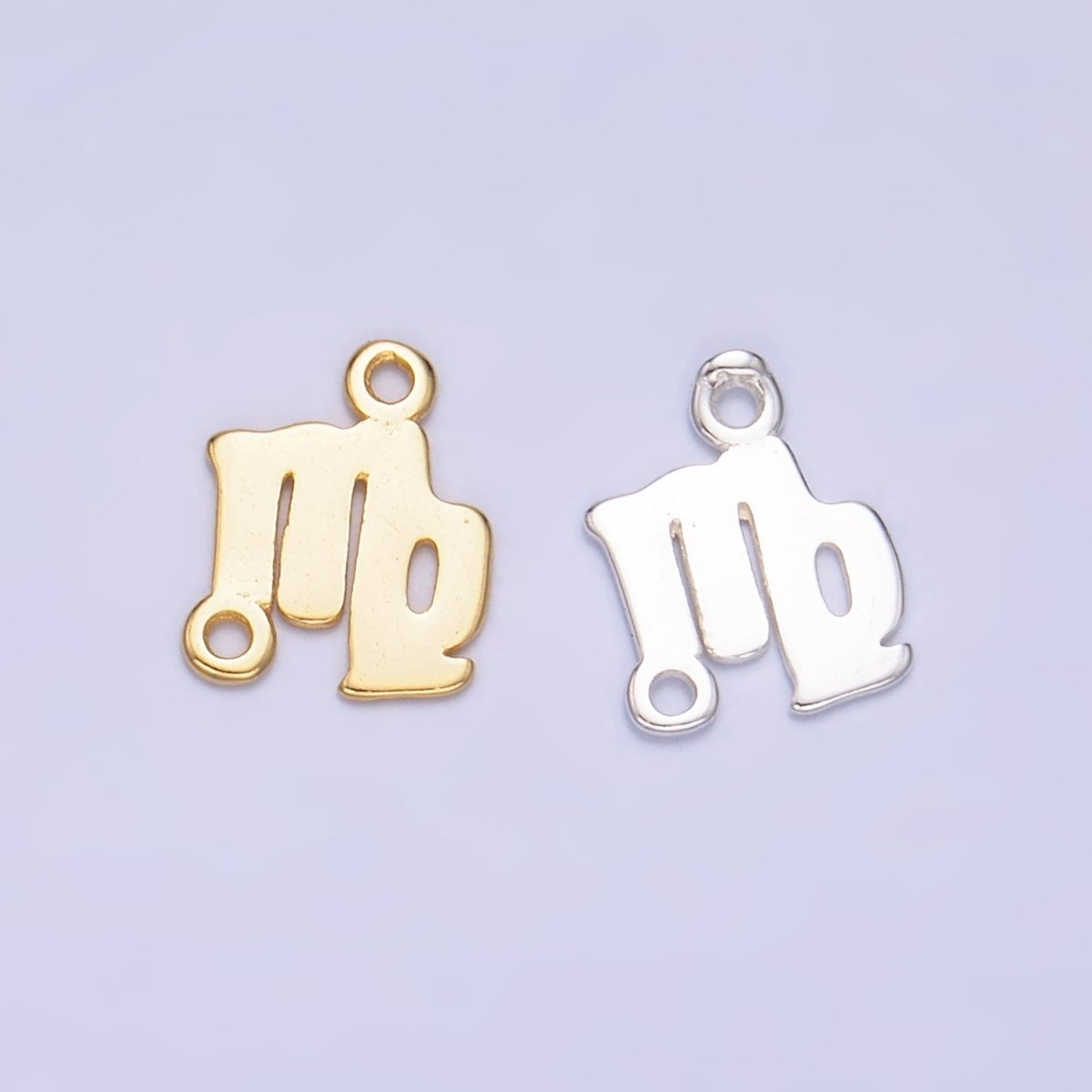 S925 Sterling Silver Virgo Zodiac Symbol Minimalist Connector in Gold & Silver | SL - 590 - DLUXCA