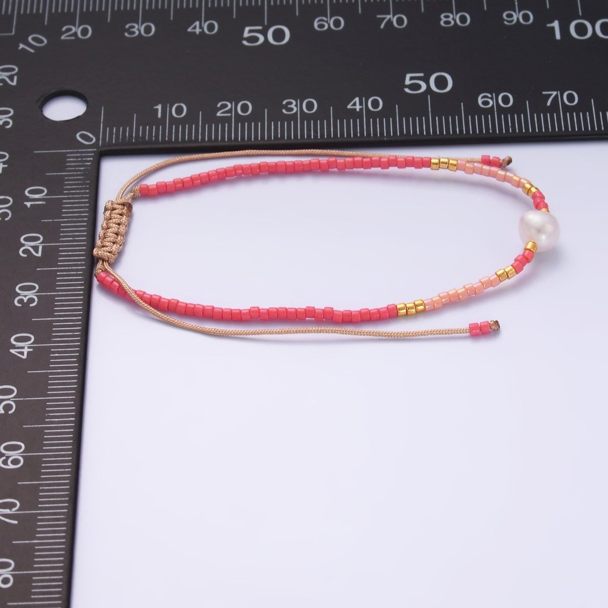 Shell Pearl Pink Gemstone Bead Coil Stretch Adjustable Bracelet | WA - 2743 - DLUXCA