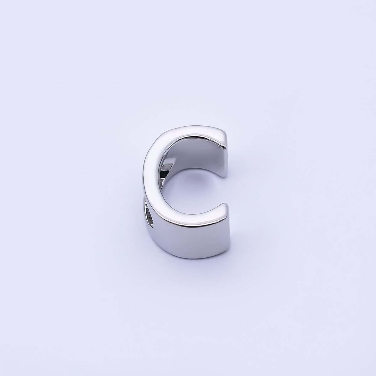 Silver 13mm Personalized Minimalist Initial Letter Alphabet Bead | AF144 - AF156 - DLUXCA